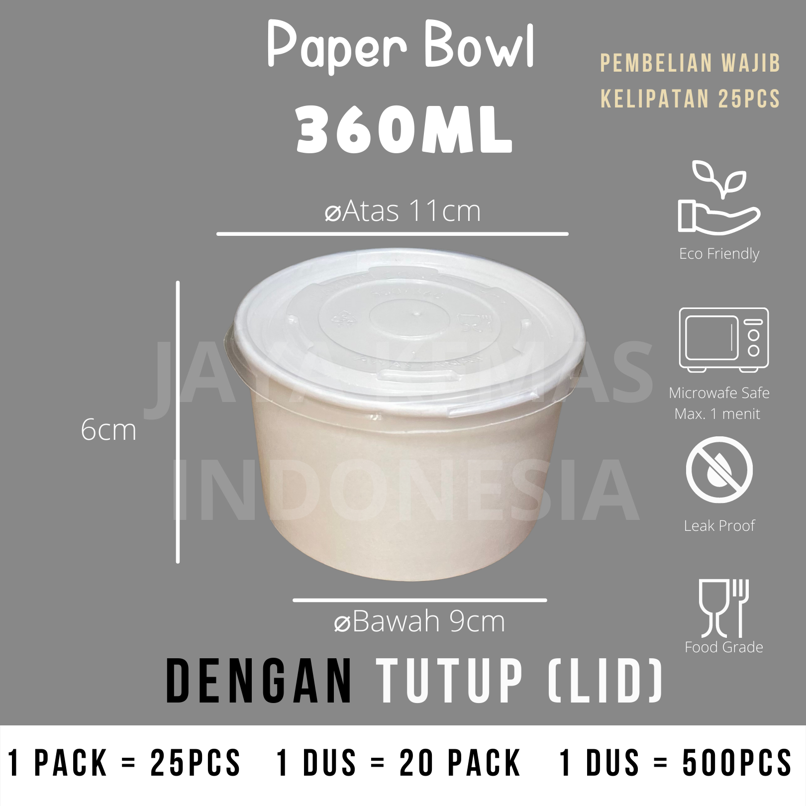 Foto Paper Bowl 360ml | Mangkok kertas 12oz