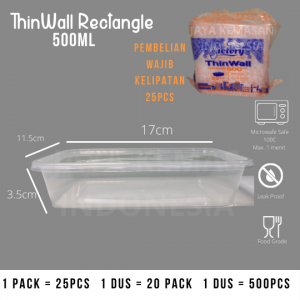 Thinwall Rectangle 500ml | Thinwall Persegi Panjang 500ml