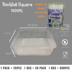 Thinwall Square 1000ml | Thinwall Kotak 1000 ml
