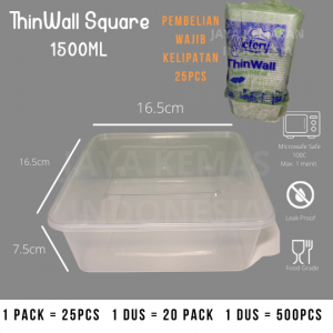 Thinwall Square 1500ml | Thinwall Persegi 1500 ml
