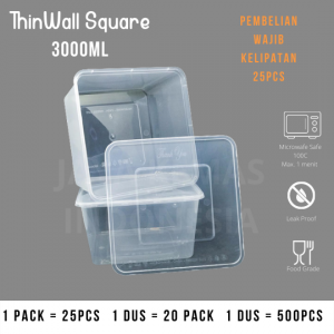 Thinwall Square 3000ml | Thinwall Kotak 3000 ml