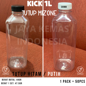 Botol KICK 1L | Botol Kick KOTAK 1000ml | Botol Minuman PET 1L