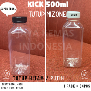 Botol KICK 500ml SUPER TEBAL | Botol Kick KOTAK 500ml 44gr | Botol Minuman PET