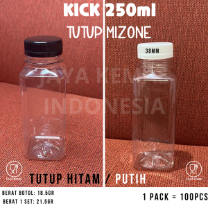 Botol KICK 250ml | Botol Kick KOTAK | Botol Minuman PET 250ml