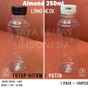 Botol ALMOND 250ml | Botol Almond LONG NECK 250ml | Botol Minuman PET
