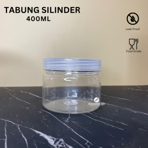 Toples Silinder 400ml | Tabung Silinder 400ml Bening